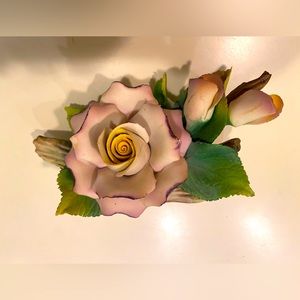 Napoleon Capodimonte Rose Large Purple with double buds Made in Italy